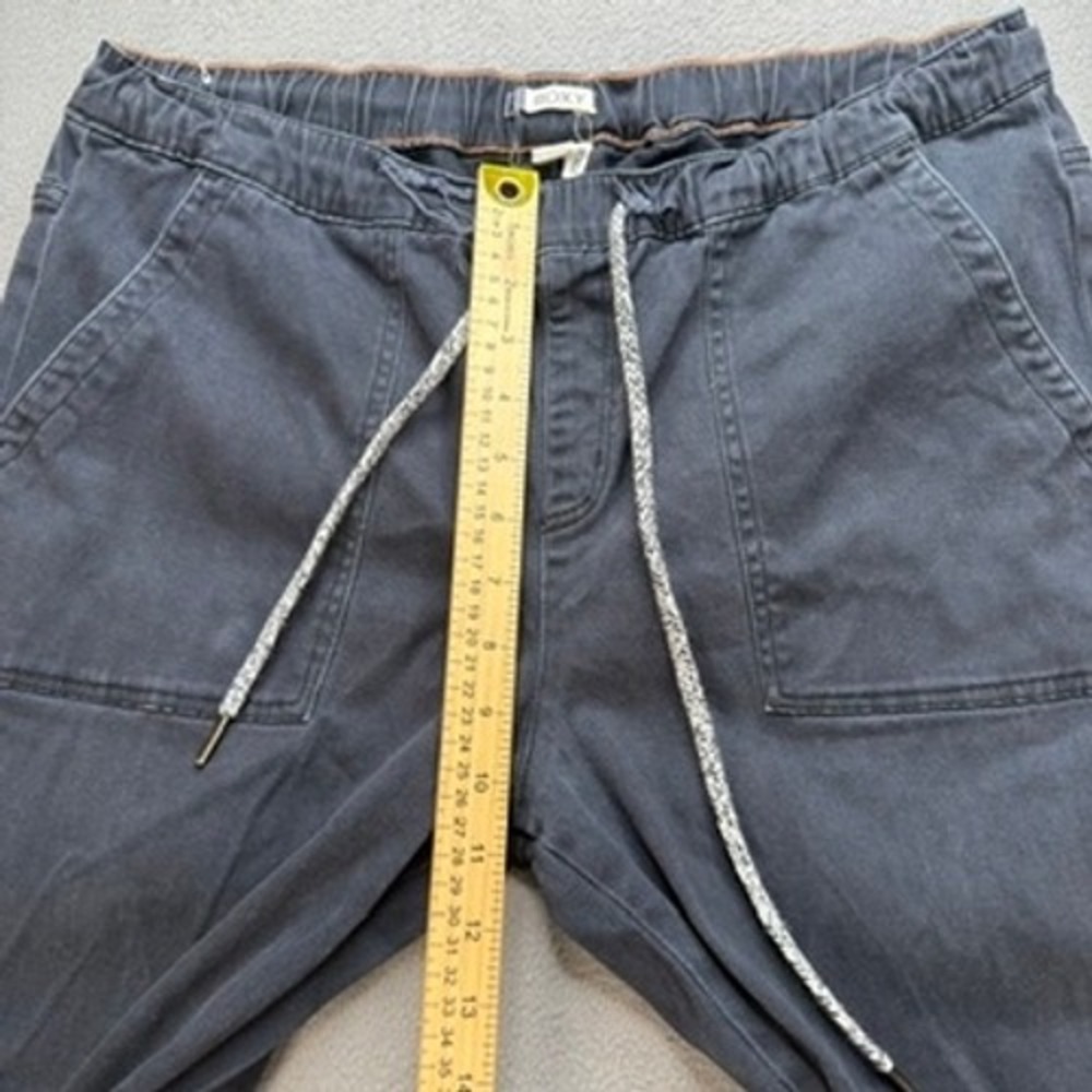 Roxy Oceanside Beach Pant Straight Leg Relaxed Fit Large Black Elastic Waistband - Picture 6 of 13